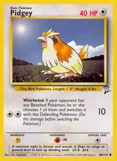 Pidgey 086/130 Base Set 2