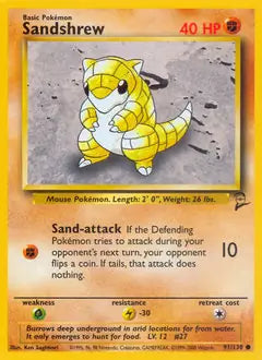 Sandshrew 091/130 Base Set 2