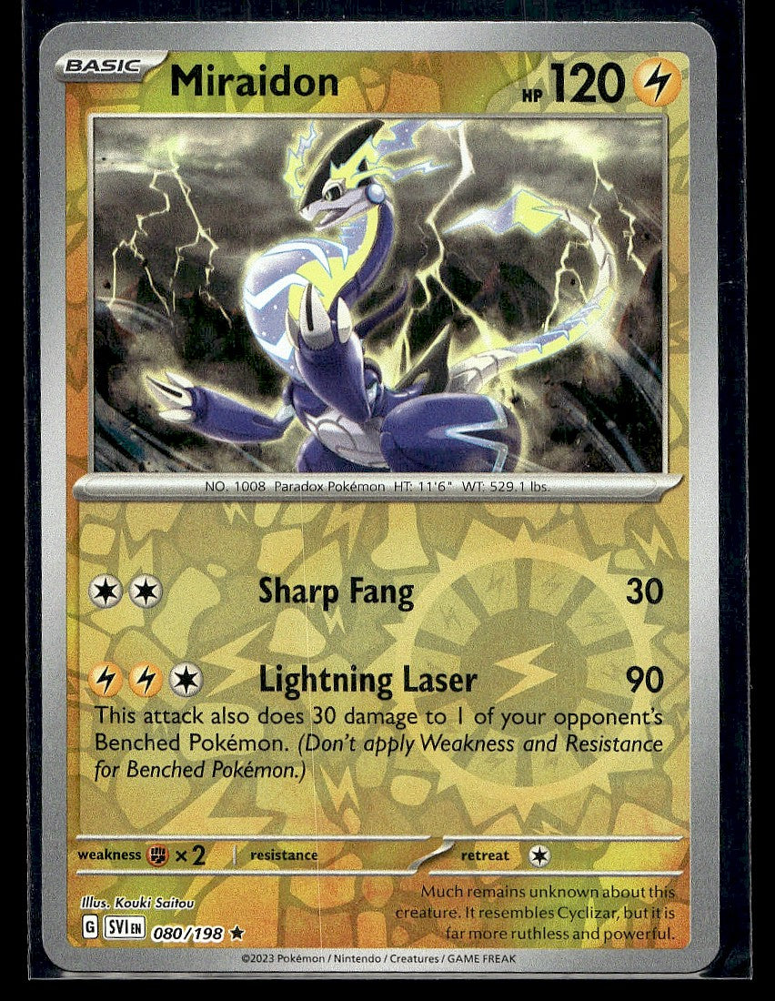 Miraidon 080/198 SV01: Scarlet & Violet Base Set Reverse Holo LP