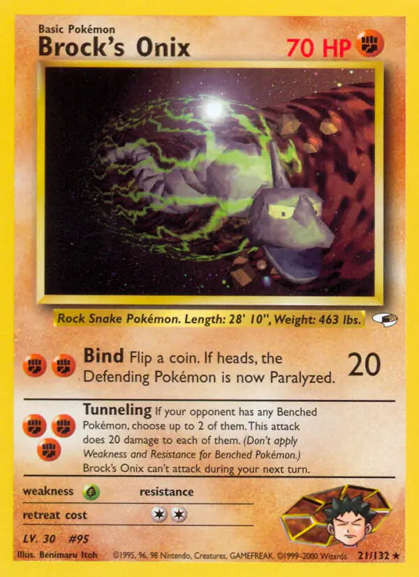 Brock's Onix (21) 021/132 Gym Heroes [Unlimited]