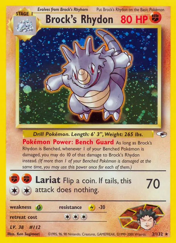 Brock's Rhydon 002/132 Gym Heroes [Unlimited]