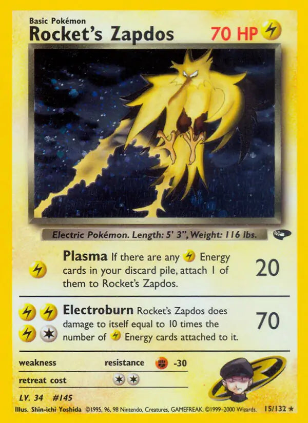 Rocket's Zapdos 015/132 Gym Challenge [Unlimited]
