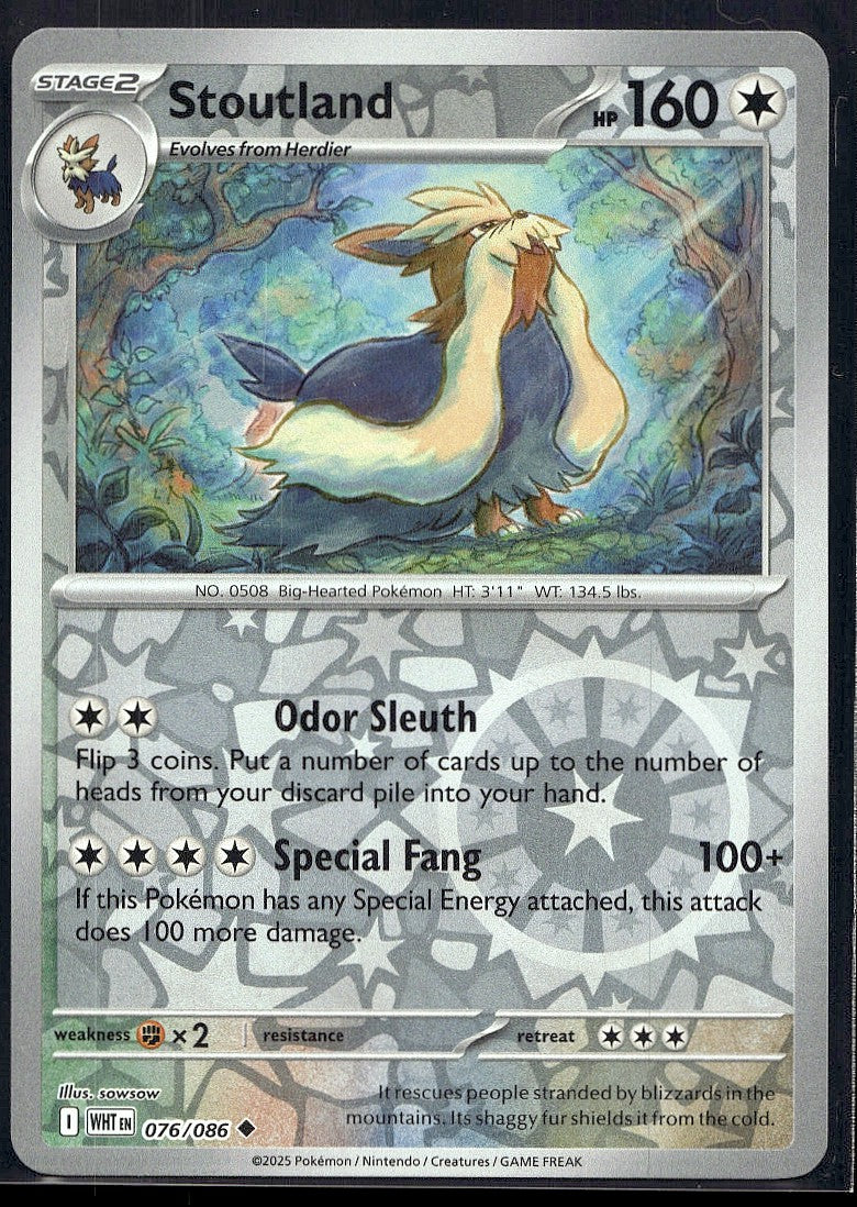 Stoutland 076/086 SV: White Flare Reverse Holo LP