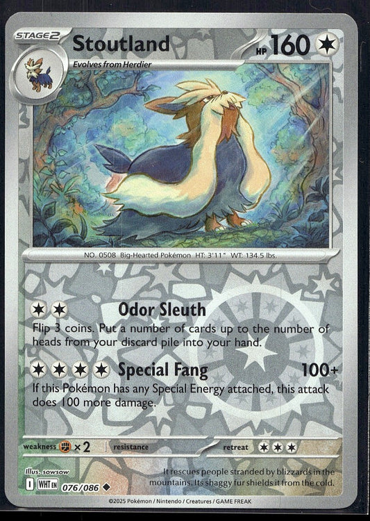 Stoutland 076/086 SV: White Flare Reverse Holo LP