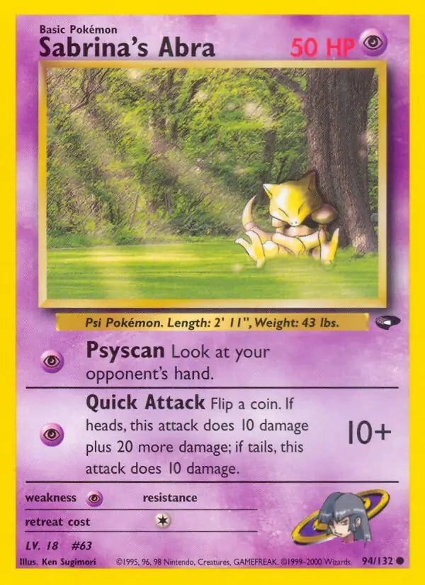 Sabrina's Abra (94) 094/132 Gym Challenge [Unlimited]