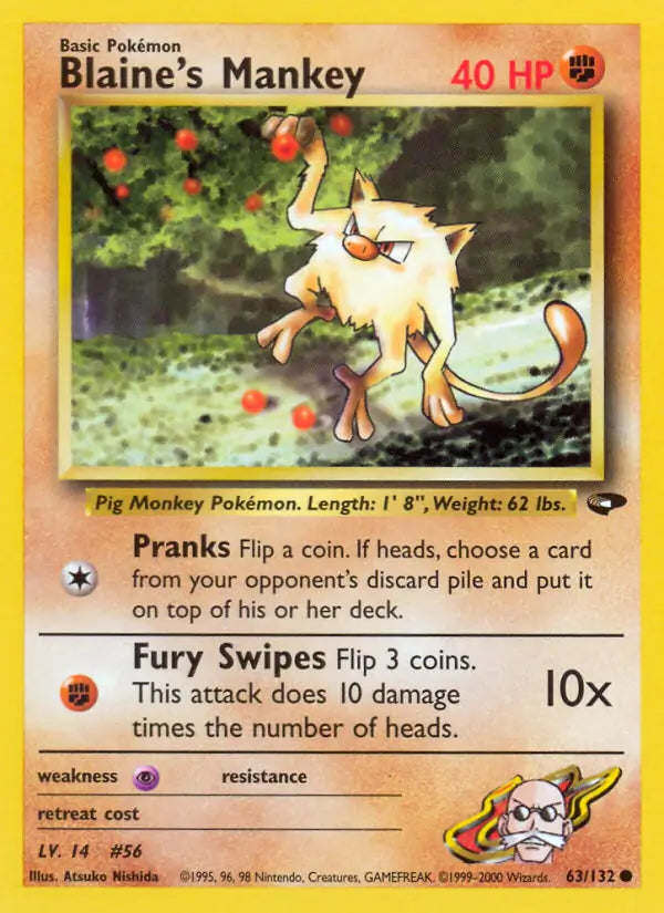 Blaine's Mankey 063/132 Gym Challenge [Unlimited]