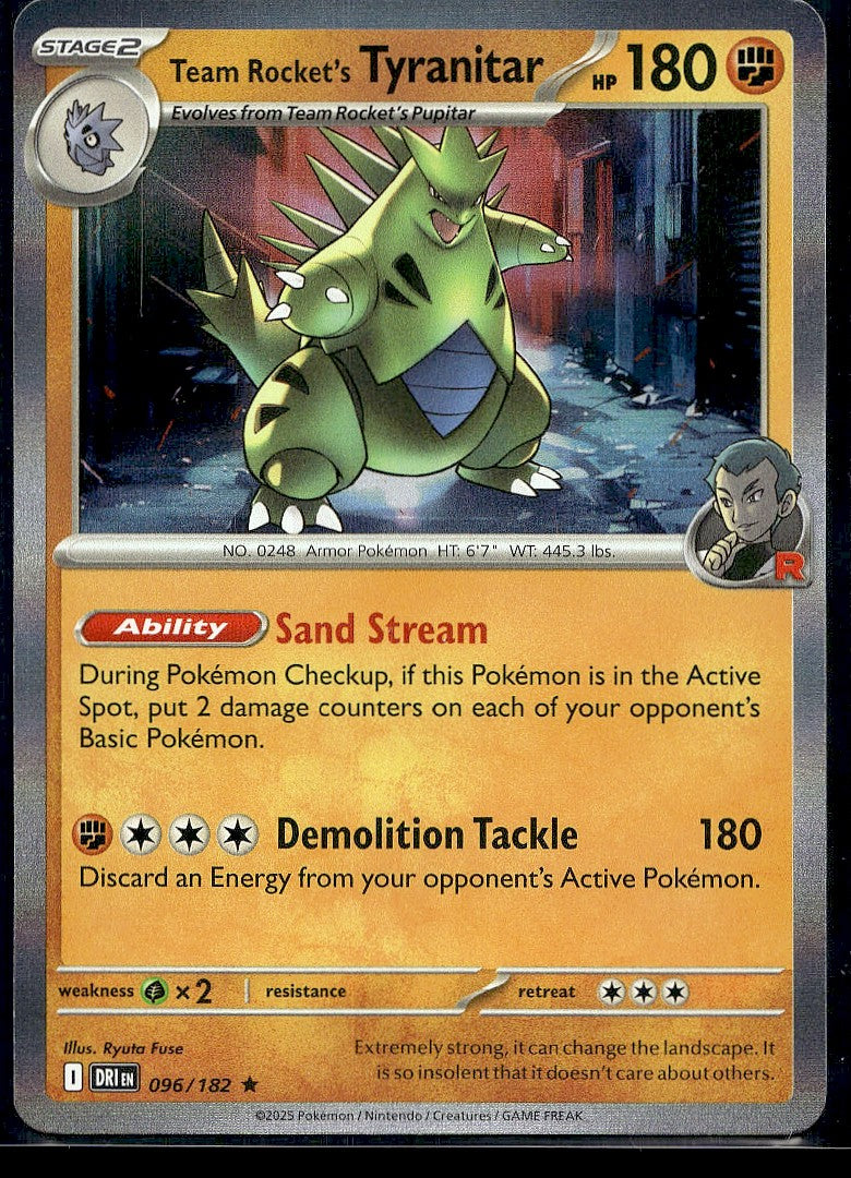Team Rocket's Tyranitar 096/182 SV10: Destined Rivals Holo LP