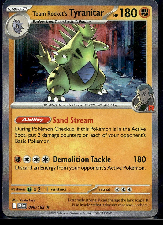 Team Rocket's Tyranitar 096/182 SV10: Destined Rivals Holo LP