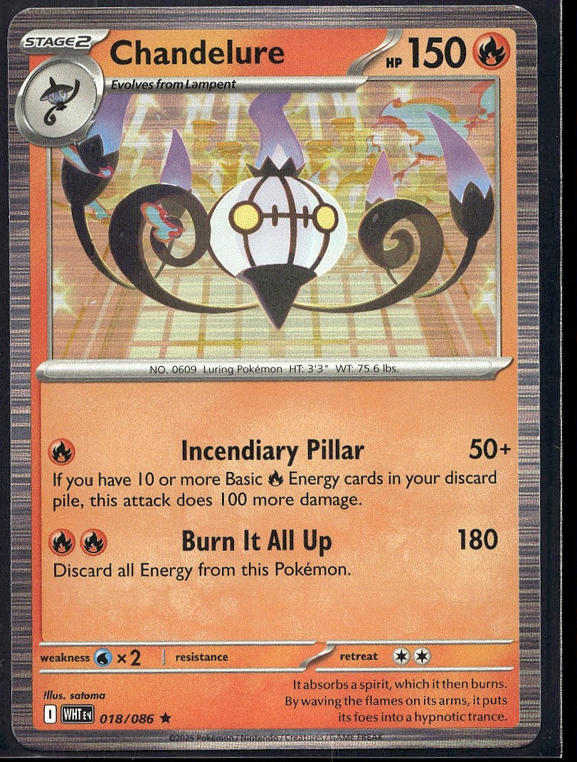 Chandelure 018/086 SV: White Flare Holo LP