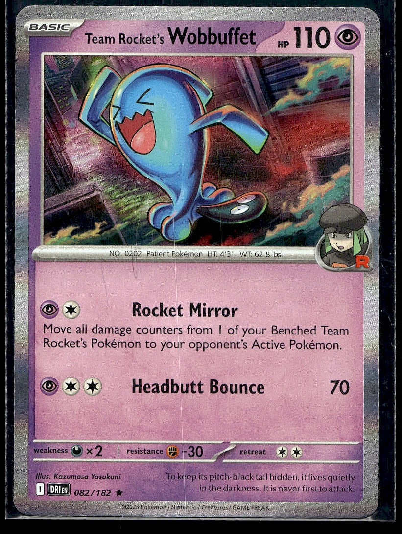 Team Rocket's Wobbuffet 082/182 SV10: Destined Rivals Holo LP