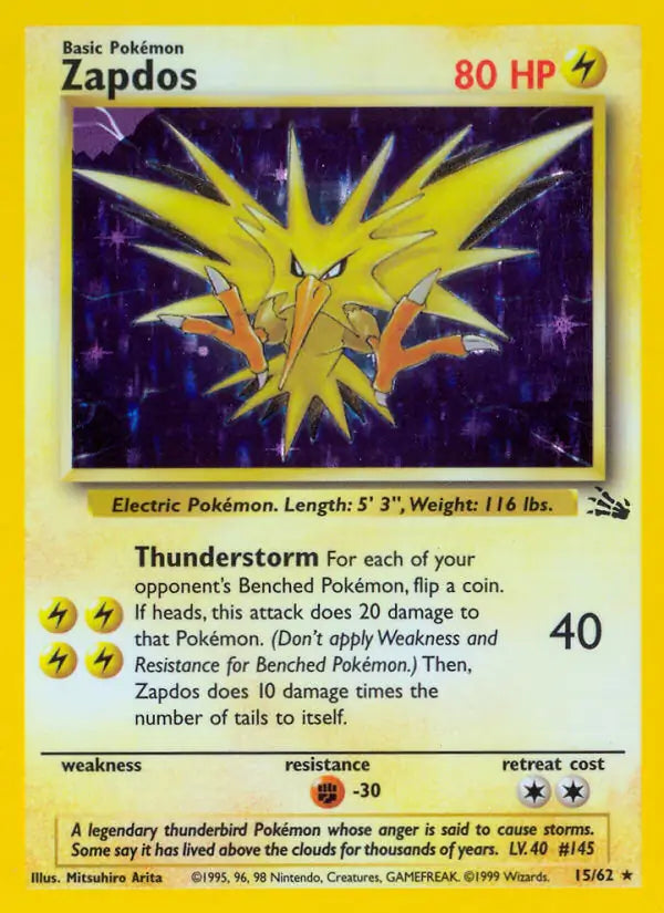 Zapdos (15/62) [Fossil - Unlimited]