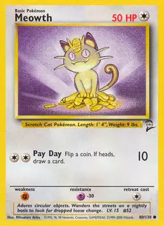 Meowth 080/130 Base Set 2