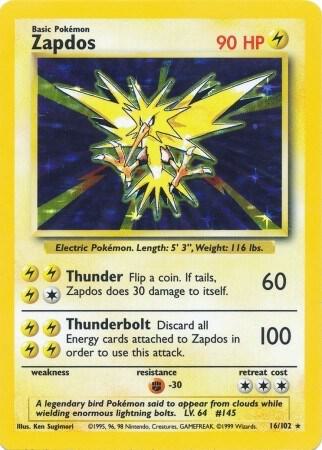 Zapdos (16/102) [Base Set - Unlimited]
