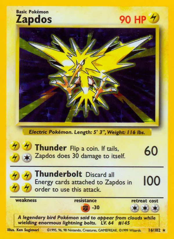 Zapdos (16/102) [Base Set - Unlimited]