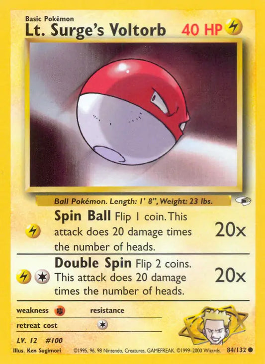 Lt. Surge's Voltorb 084/132 Gym Heroes [Unlimited]