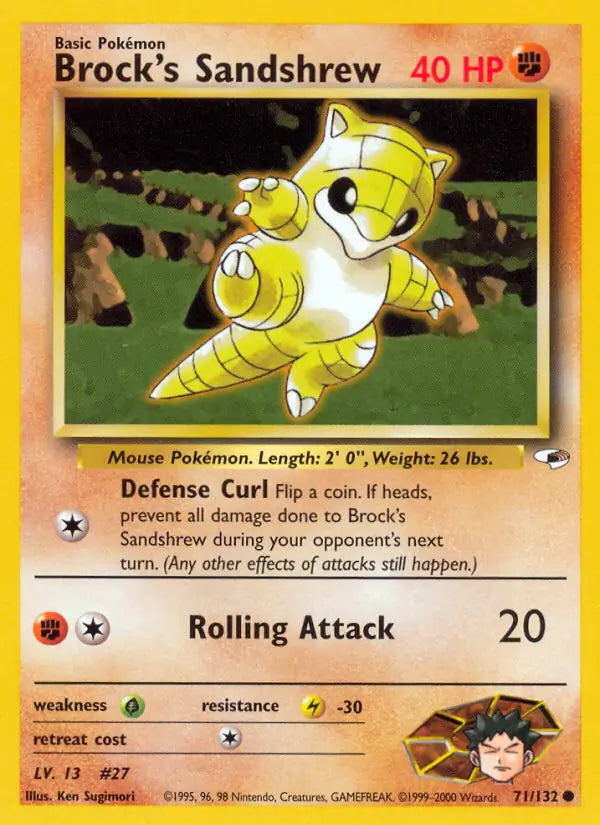 Brock's Sandshrew (71) 071/132 Gym Heroes [Unlimited]