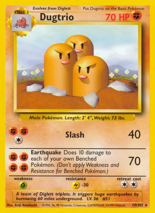 Dugtrio (19/102) [Base Set - Unlimited]