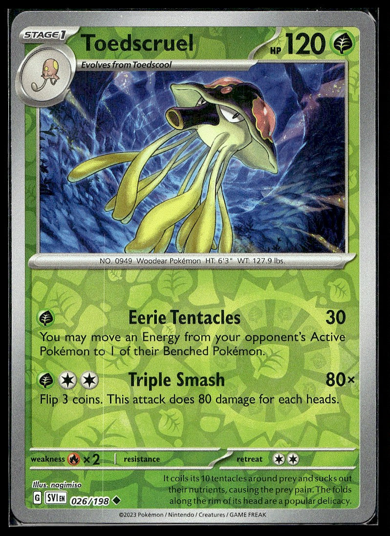 Toedscruel 026/198 SV01: Scarlet & Violet Base Set Reverse Holo LP