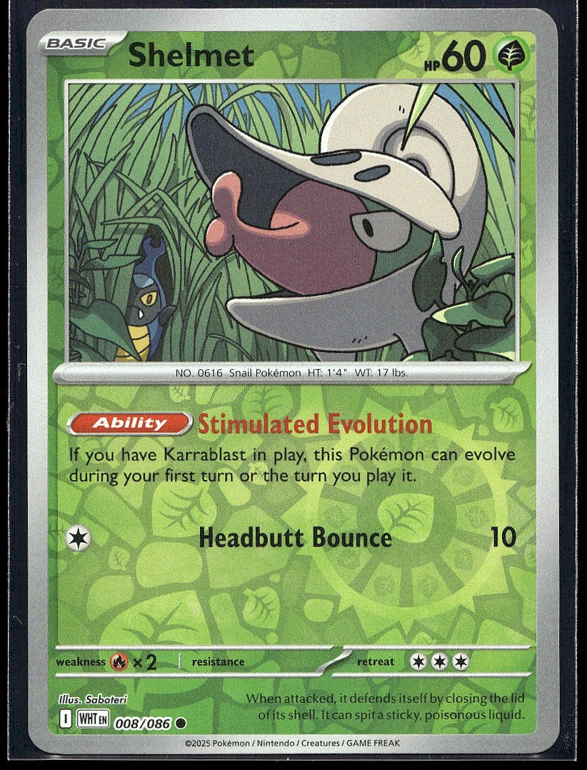 Shelmet 008/086 SV: White Flare Reverse Holo LP