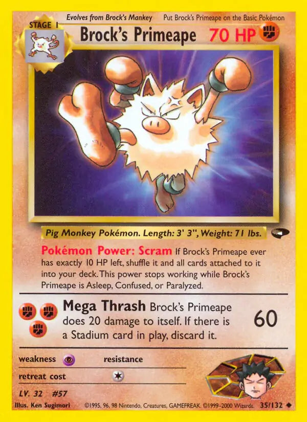 Brock's Primeape 035/132 Gym Challenge [Unlimited]