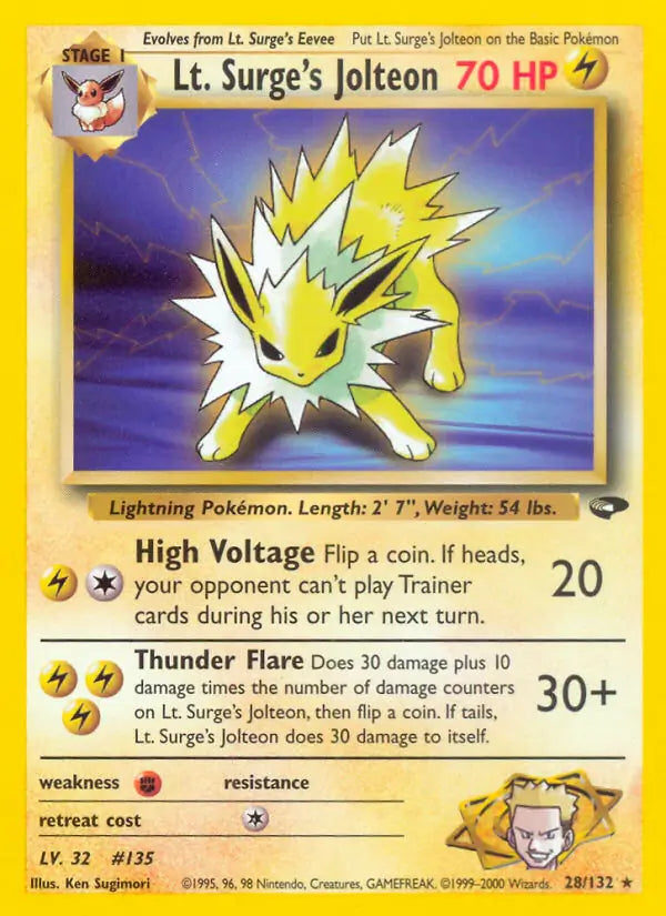 Lt. Surge's Jolteon 028/132 Gym Challenge [Unlimited]