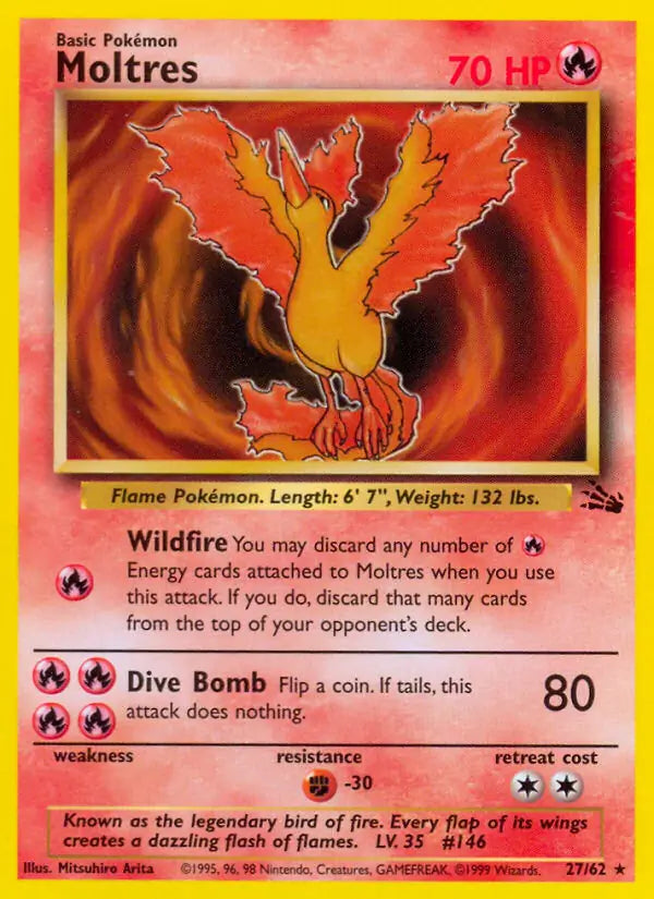 Moltres (27/62) [Fossil - Unlimited]