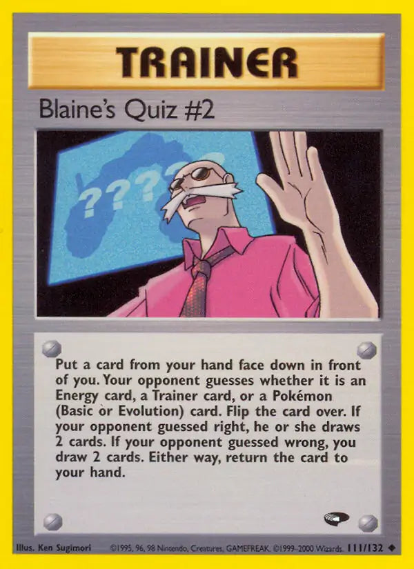 Blaine's Quiz #2 111/132 Gym Challenge