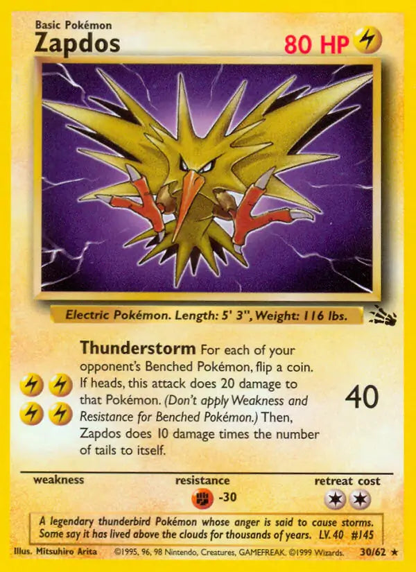 Zapdos (30/62) [Fossil - Unlimited]
