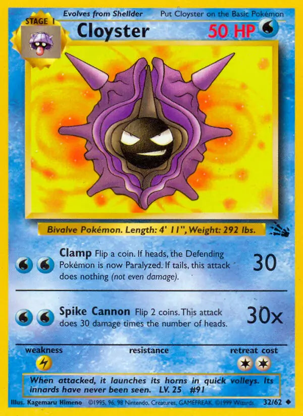 Cloyster (32/62) [Fossil - Unlimited]