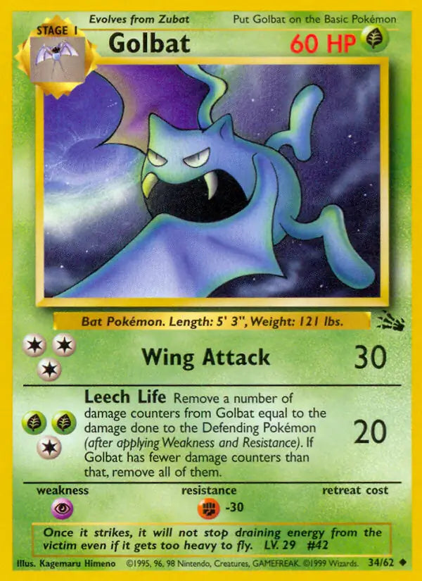 Golbat (34/62) [Fossil - Unlimited]