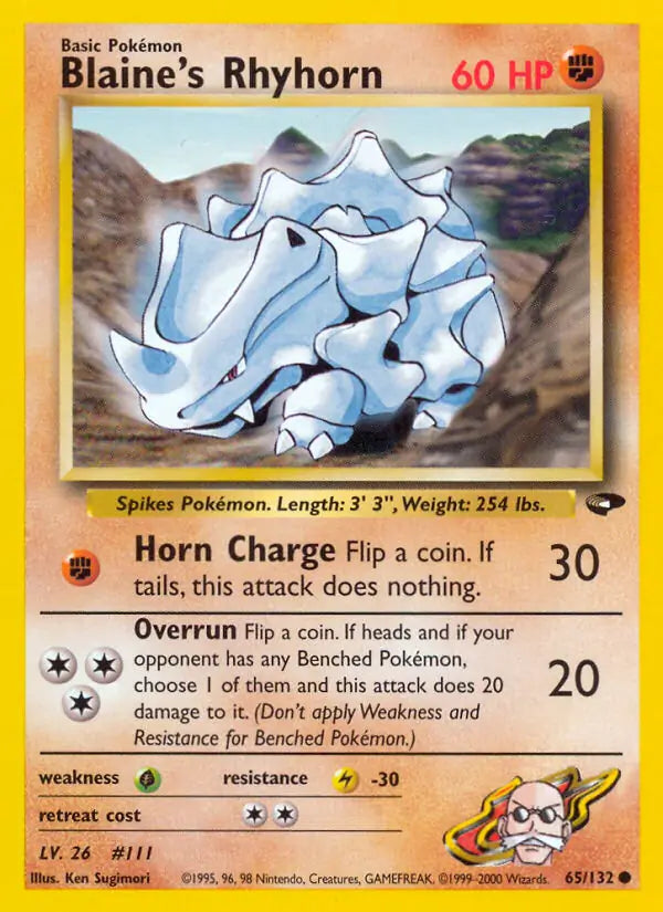 Blaine's Rhyhorn 065/132 Gym Challenge [Unlimited]