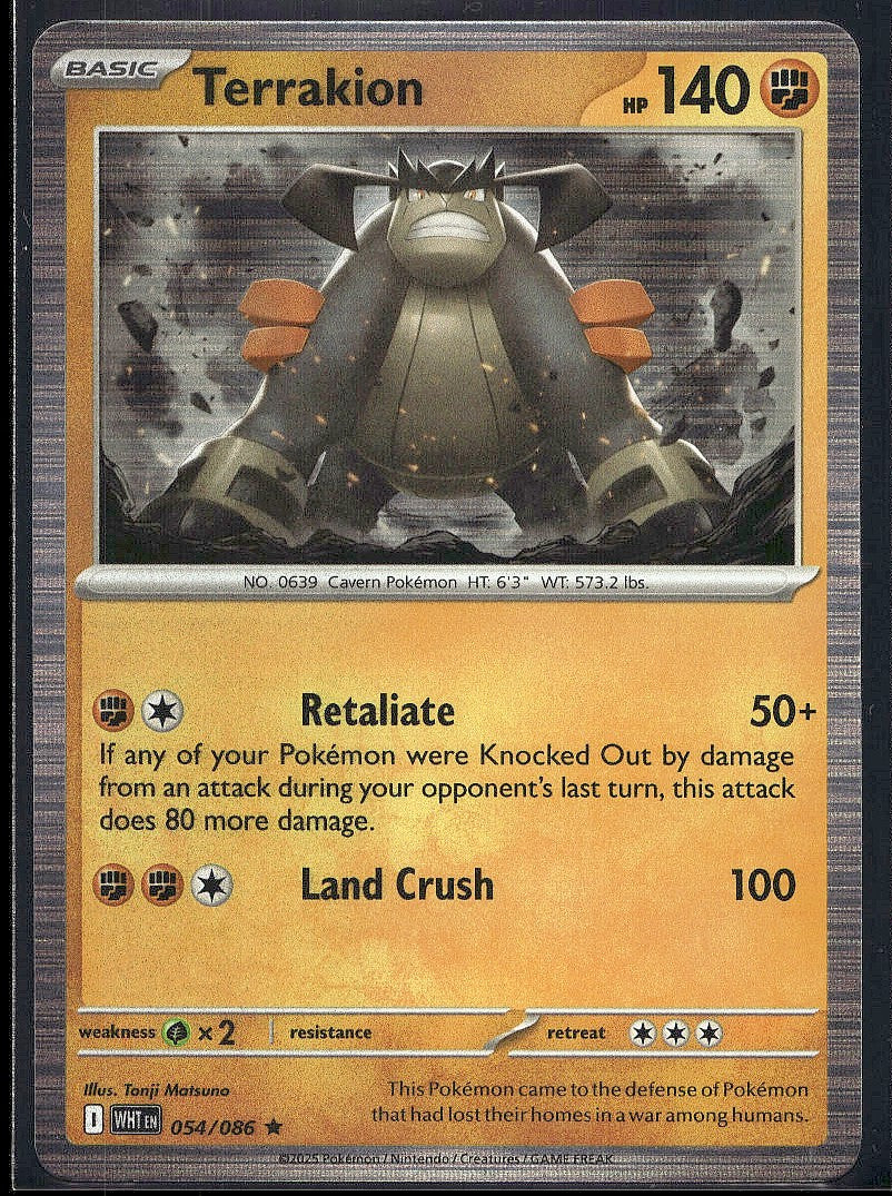Terrakion 054/086 SV: White Flare Holo LP
