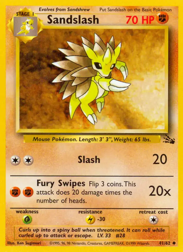 Sandslash (41/62) [Fossil - Unlimited]
