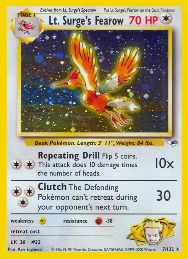 Lt. Surge's Fearow 007/132 Gym Heroes [Unlimited]