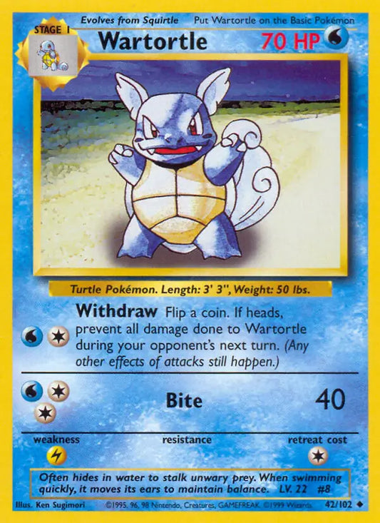 Wartortle (42/102) [Base Set - Unlimited]