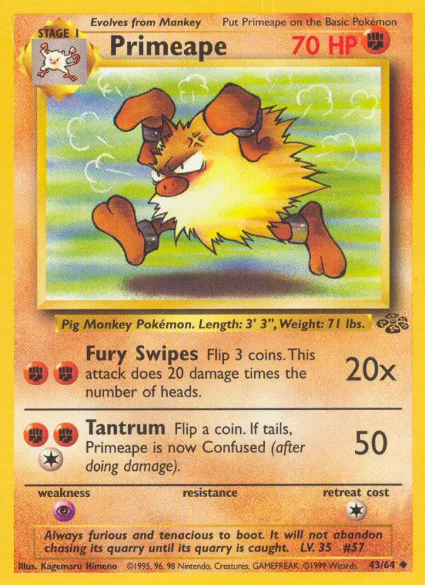 Primeape (43/64) [Jungle - Unlimited]
