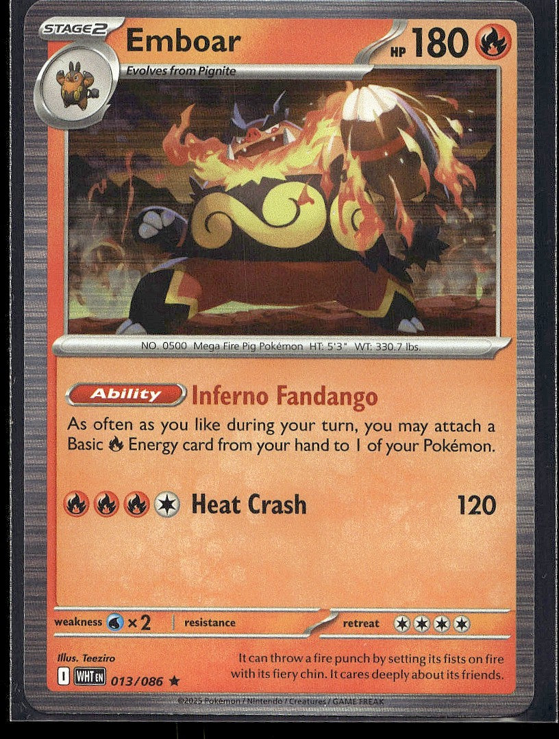 Emboar 013/086 SV: White Flare Holo LP