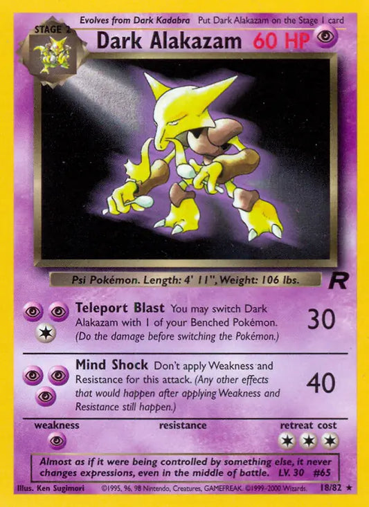 Dark Alakazam (18) 18/82 Team Rocket