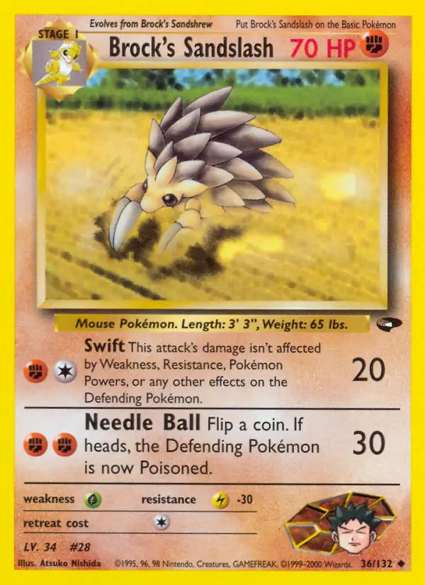 Brock's Sandslash 036/132 Gym Challenge [Unlimited]