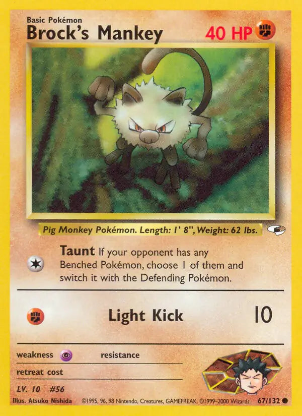 Brock's Mankey (67) 067/132 Gym Heroes [Unlimited]