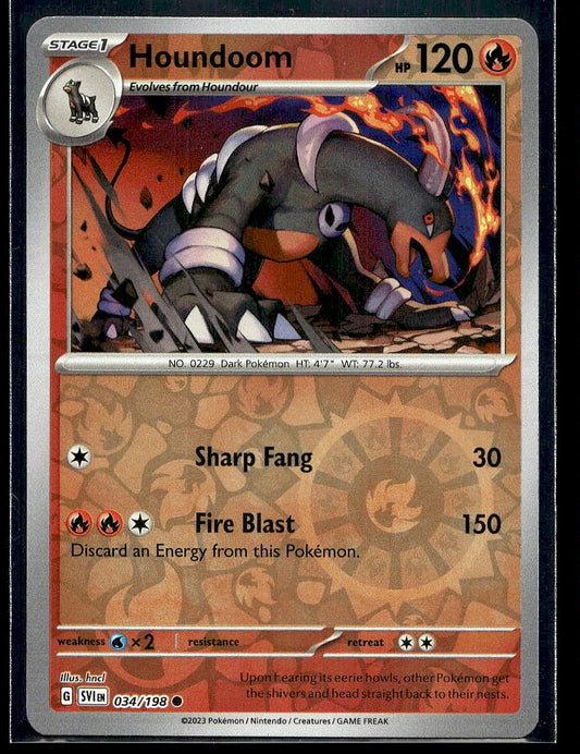 Houndoom - 034/198 SV01: Scarlet & Violet Base Set Reverse Holo LP