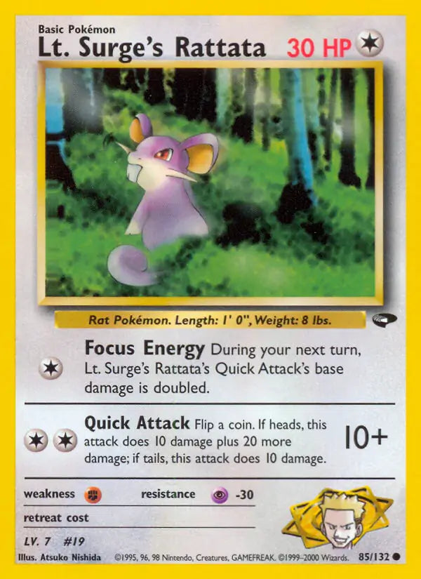 Lt. Surge's Rattata 085/132 Gym Challenge [Unlimited]