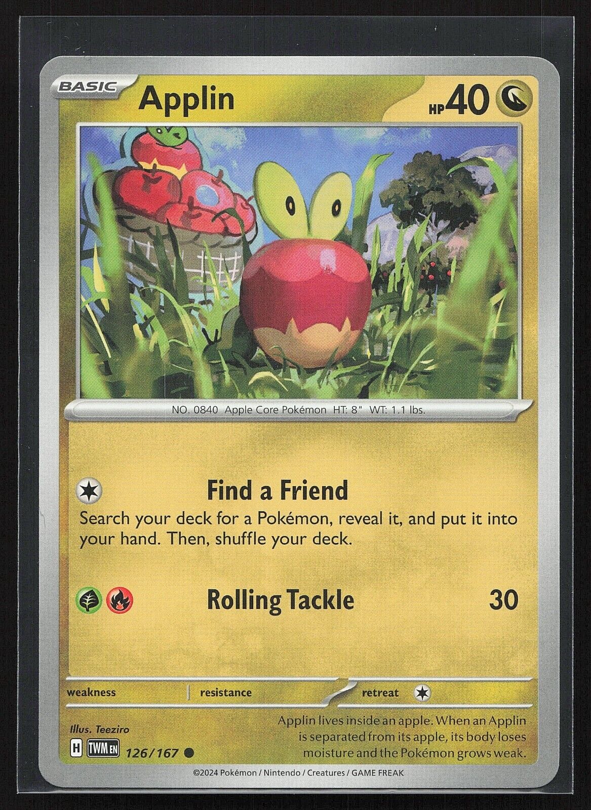 Pokemon TCG - Applin - 126/167 - Twilight Masquerade - Near Mint or Better