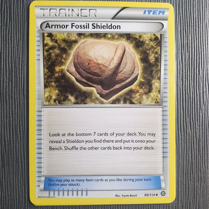 Pokemon TCG Armor Fossil Shieldon 98/114 Steam Siege Trainer Uncommon MP