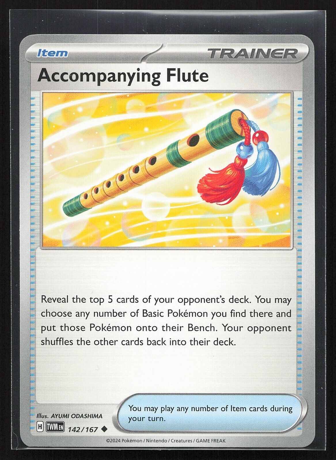 Pokemon TCG - Accompanying Flute - 142/167 - Twilight Masquerade - Near Mint