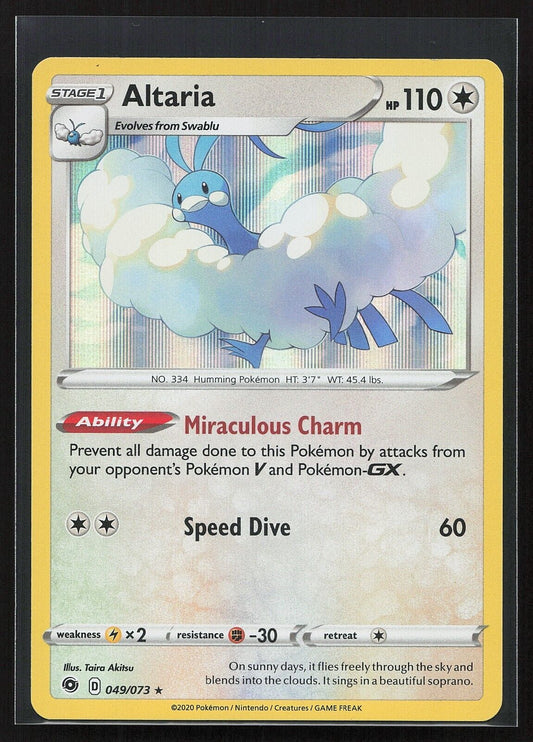 Pokemon TCG Altaria 049/073 Champion's Path Lightly Played Holo Rare Colorless