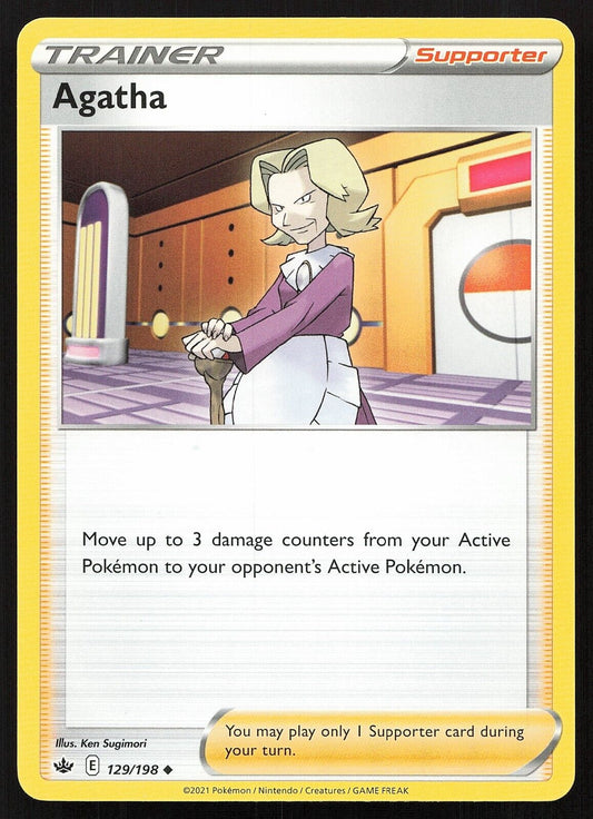 Pokemon TCG - Agatha - 129/198 - Chilling Reign - Trainer - Uncommon - 2021 - MP