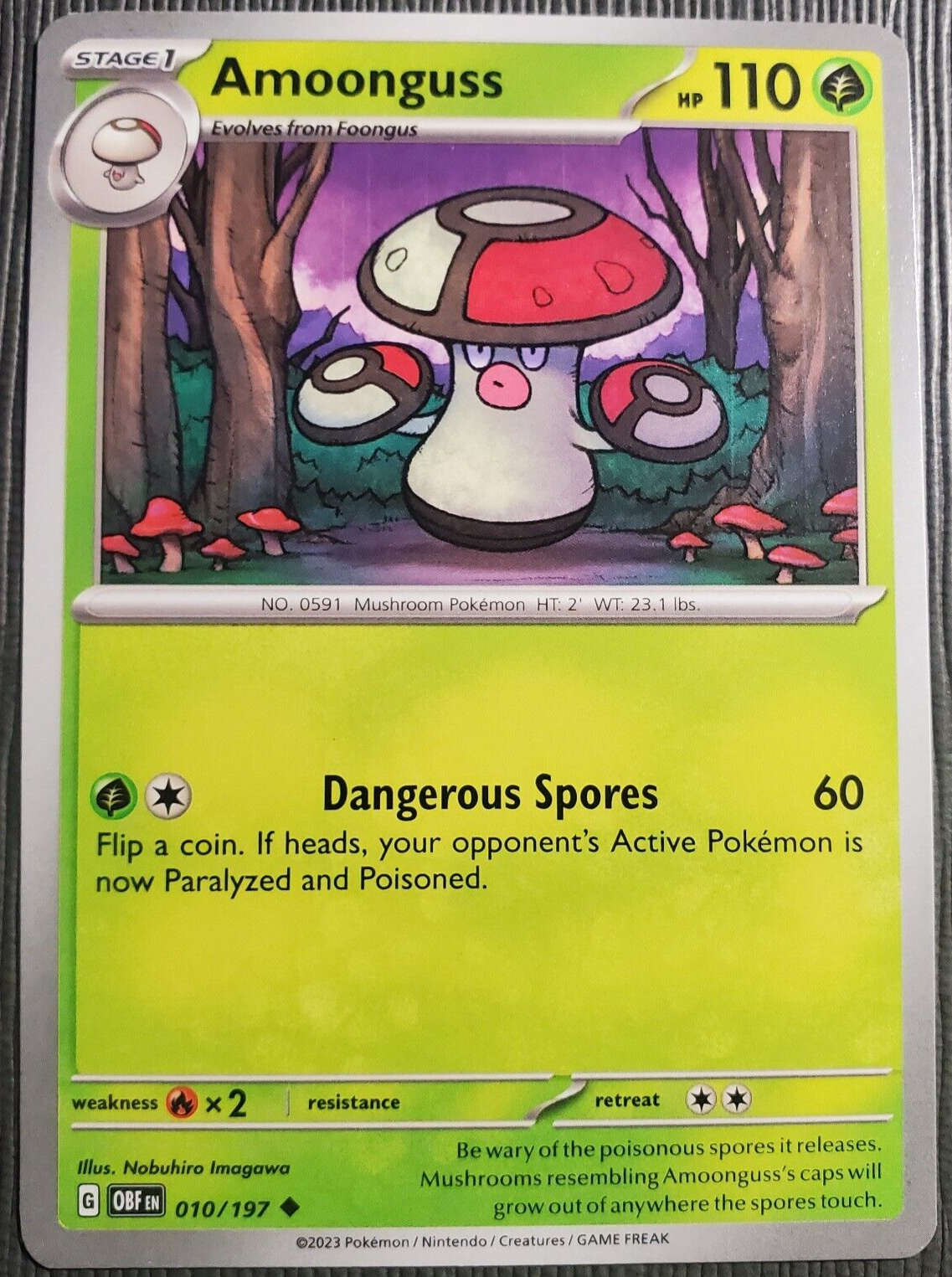 Pokemon TCG - Amoongus - 010/197 - Obsidian Flames - Lightly Played