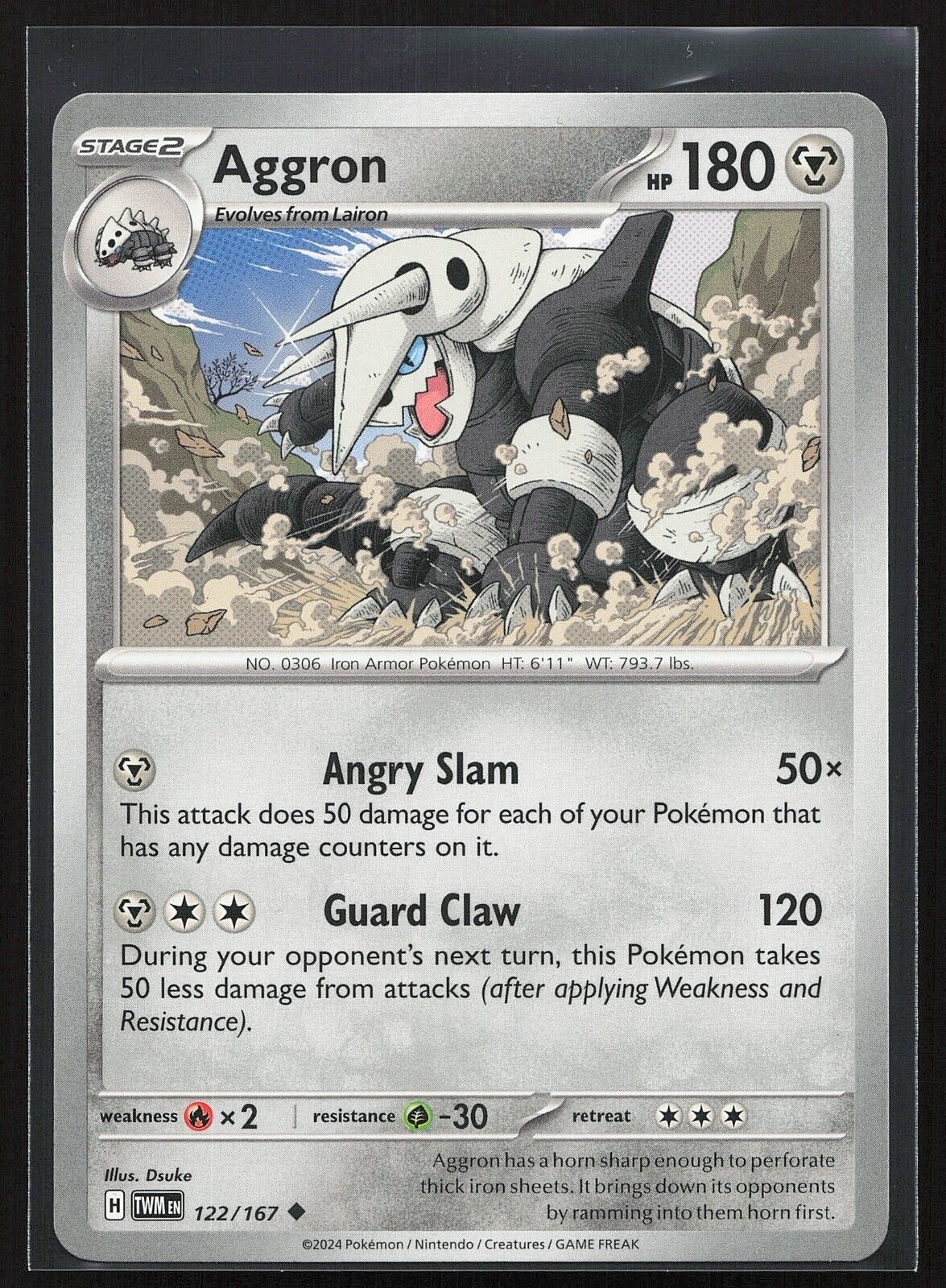 Pokemon TCG - Aggron - 122/167 - Twilight Masquerade - Near Mint or Better