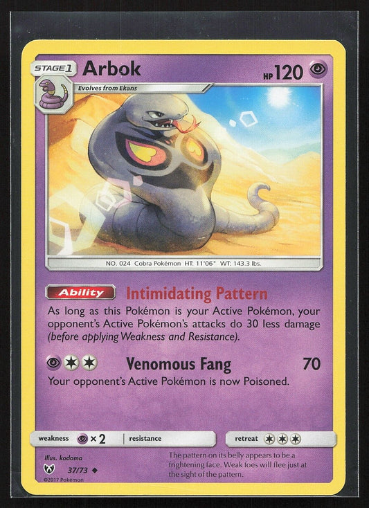 Pokemon TCG - Arbok - 37/73 - Shining Legends Lightly Played